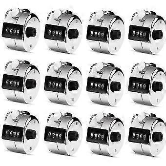 XYYC-12 Pcs Hand Tally Counter 4-digit Lap Counter Clicker, Manual Mechanical Handheld Pitch Click Count