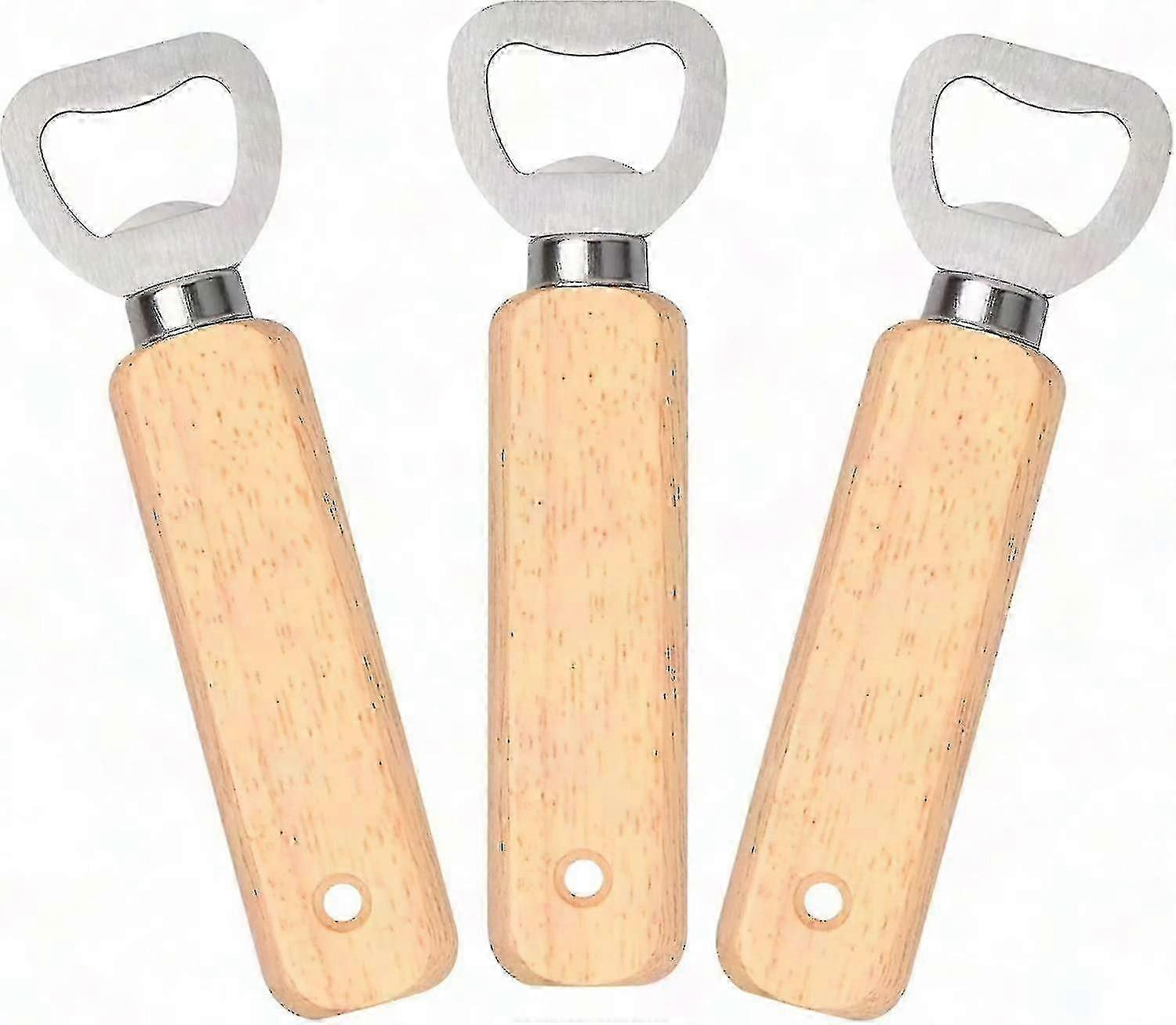 3 Pack Stainless Steel Beer Bottle Openers - Durable & Rustproof