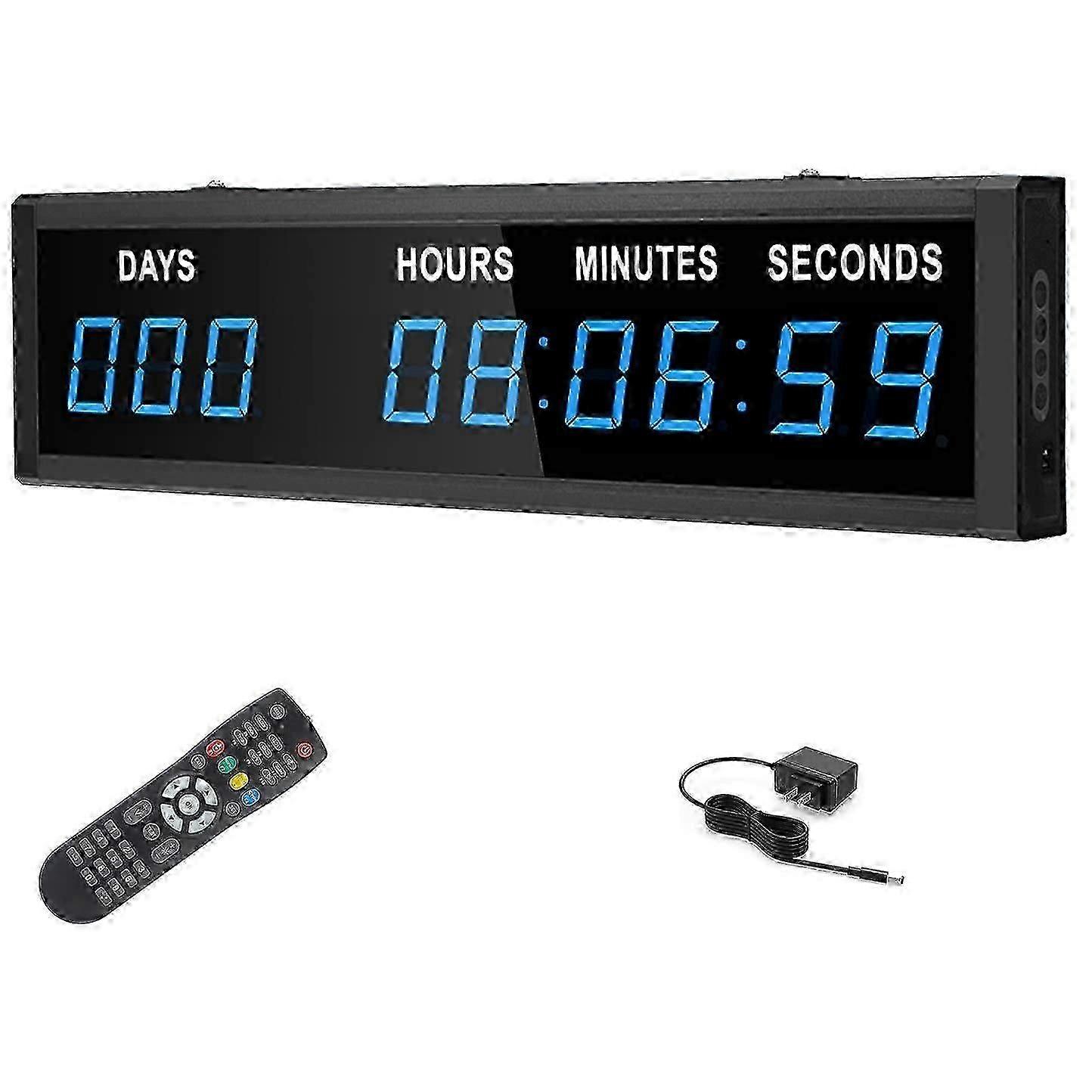 1.8" 9-Digit LED Display Countdown/Count-Up Timer Clock with Remote Control