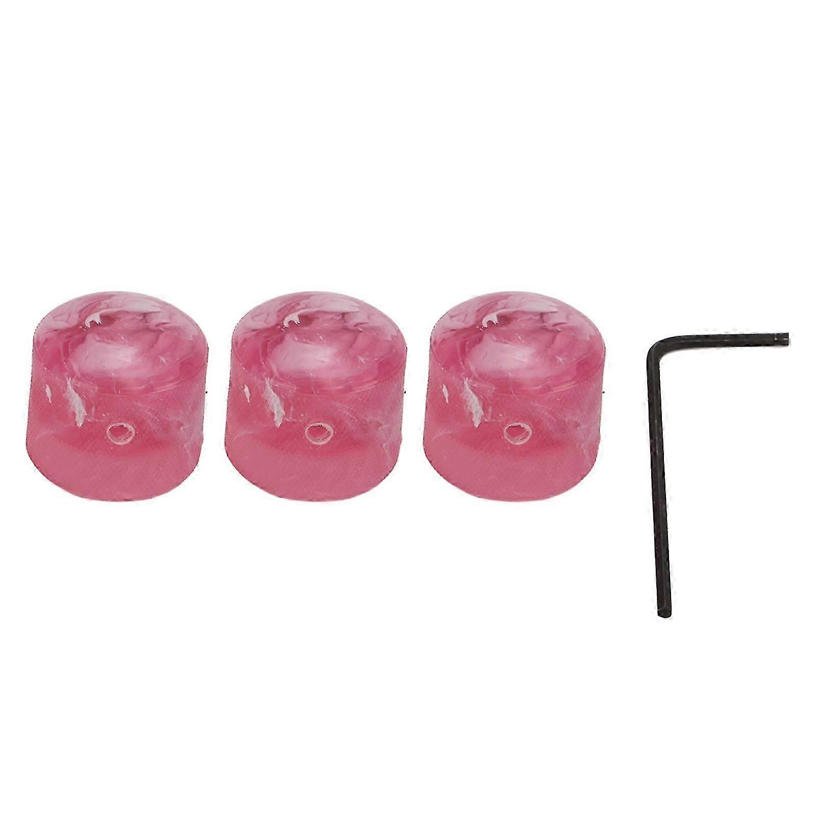3Pcs Electric Guitar Knob String Potentiometer Controller Instrument Accessory Set Kit Pink