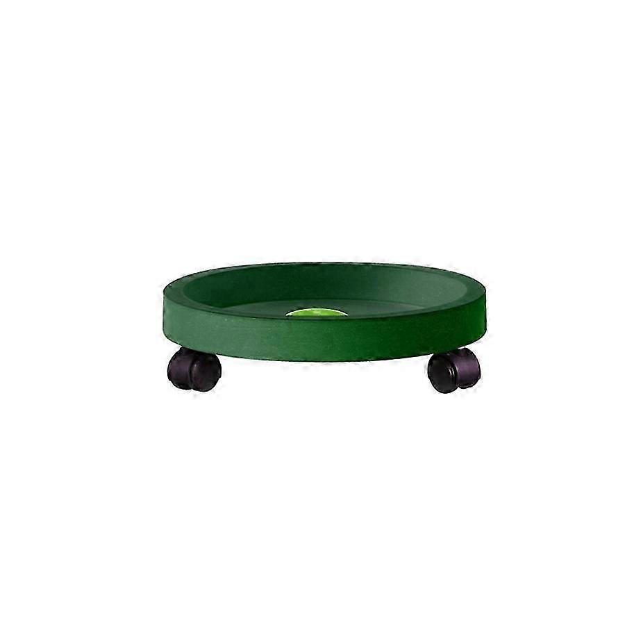 Large Wheeled Plant Stand - Green Round Tray 35cm