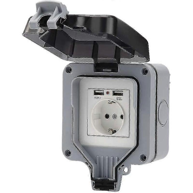 New Garden Sockets Outdoor Socket Ip66 Weatherproof Usb Socket Socket Wall-mounted