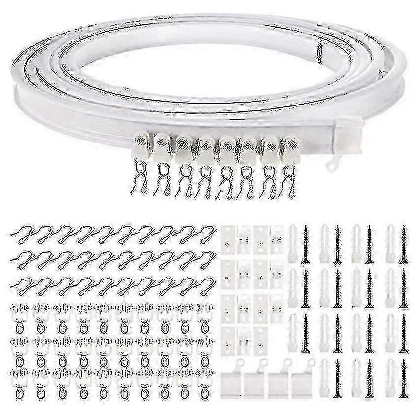 Flexible Ceiling Curtain Track Bendable 1-5m for Easy Installation