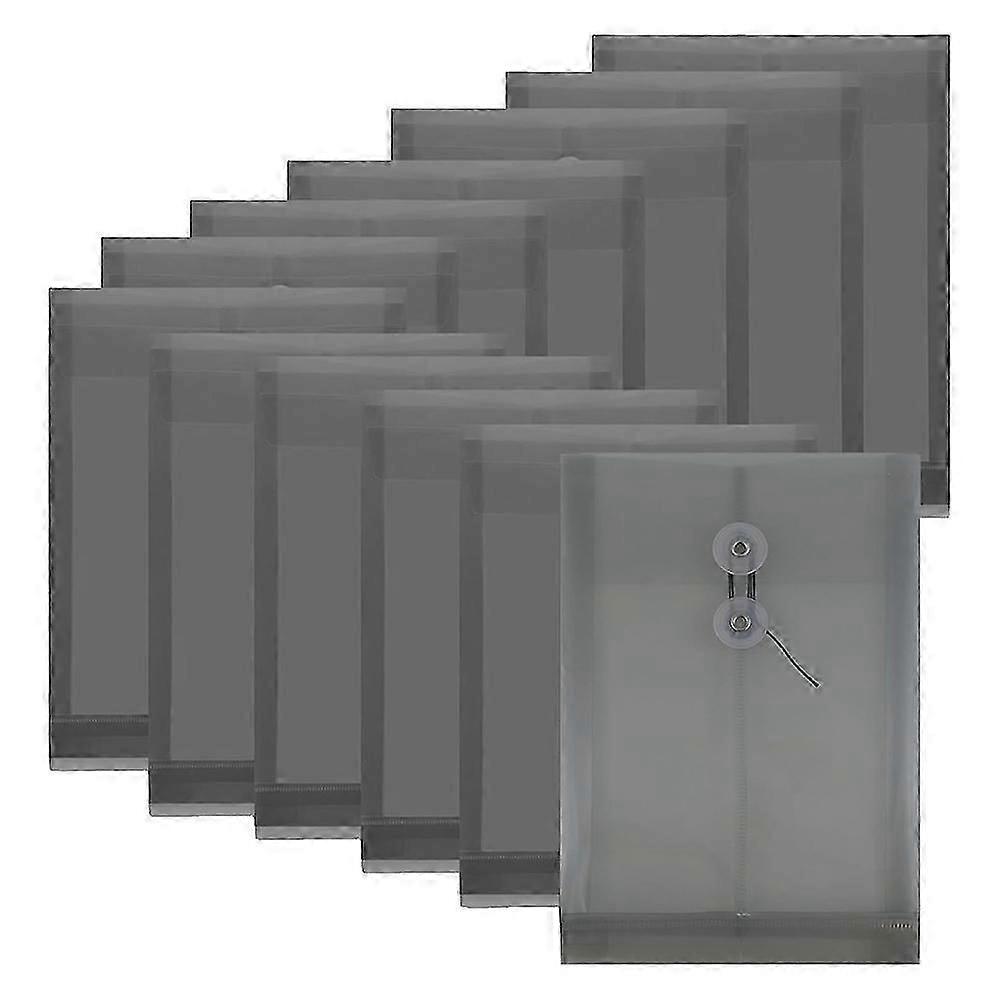 12PCS Plastic File Folders for Documents, A4 Plastic Envelopes Folders with Snap Closure and String