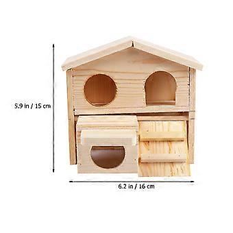 Hamster Molar Wooden House for Cozy Shelter with Slope Ladder