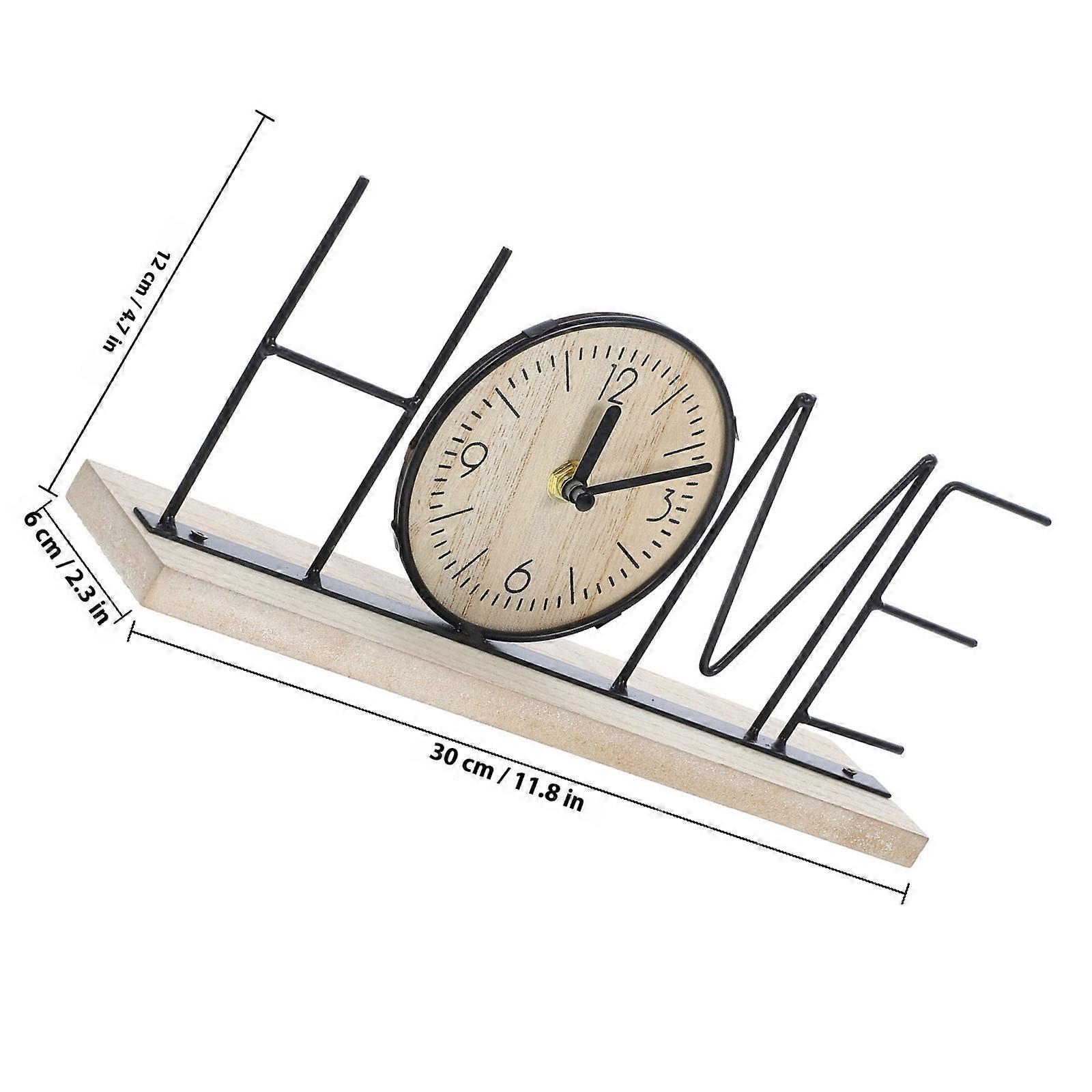 Table Clock HOME Shape Clock Classical Desktop Clock Decorative Clock No Battery