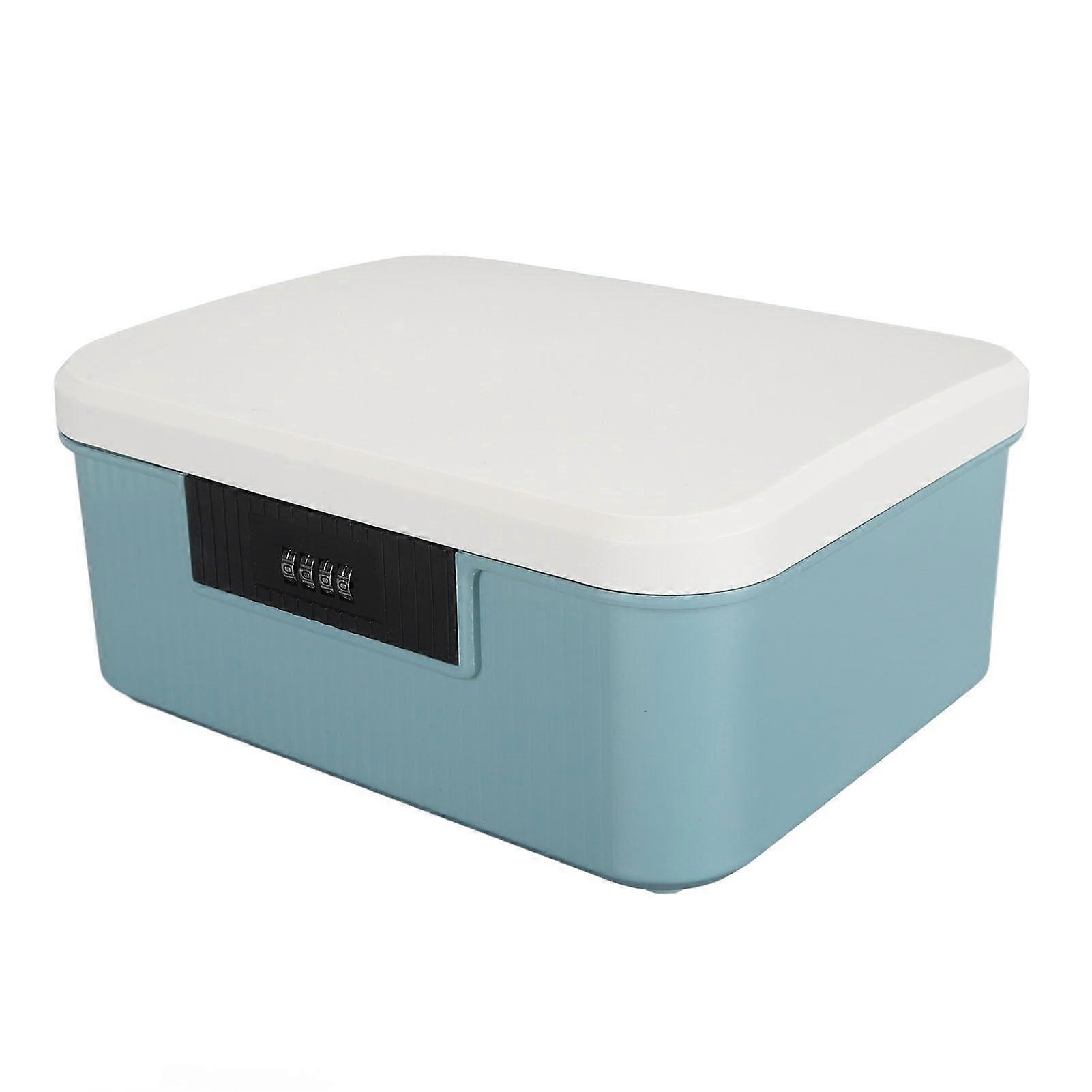 Lock Box with Numeric Password Lock, Double Layer 9L Safe Box for Documents and Valuables Blue