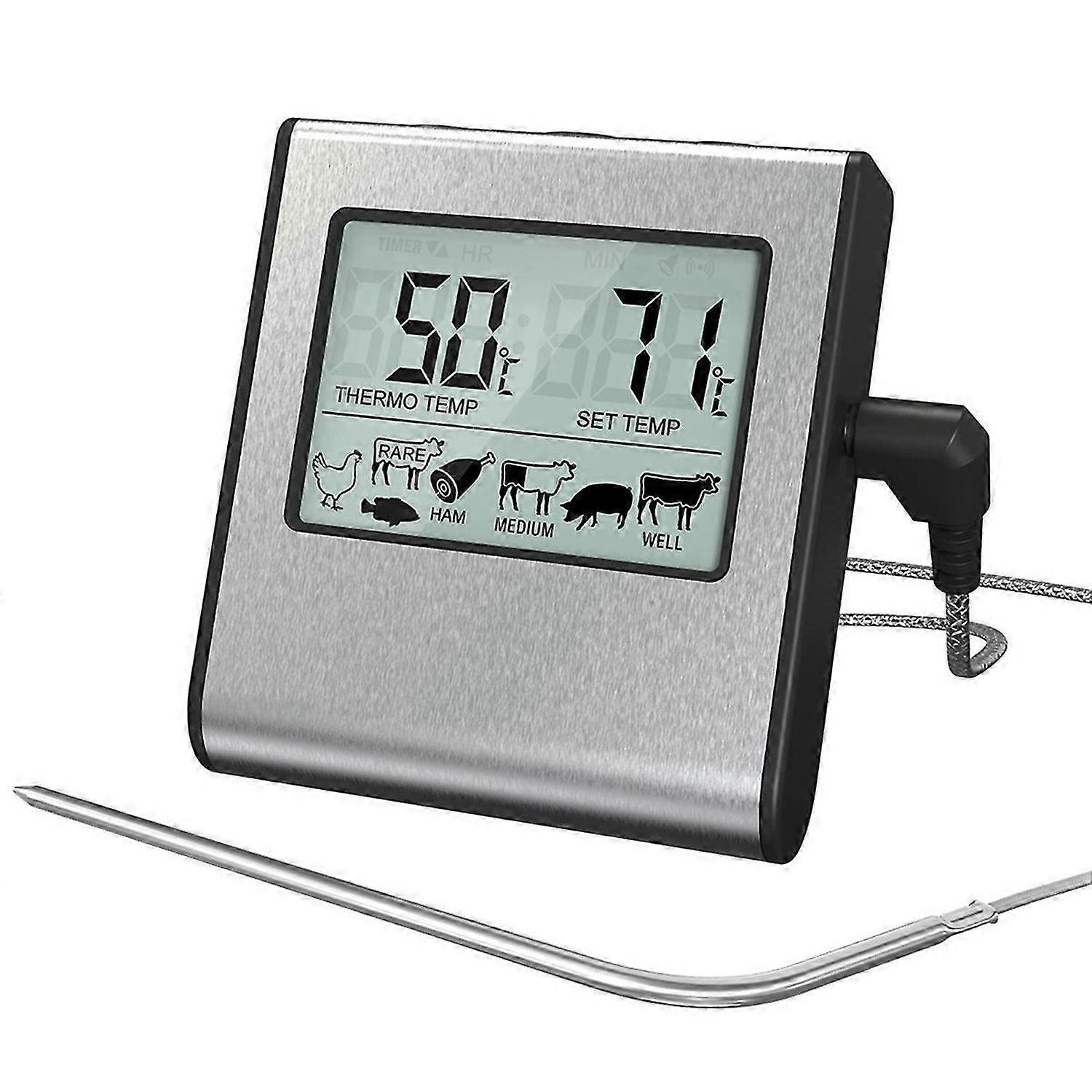Digital Meat Thermometer with Probe for Cooking LCD Display