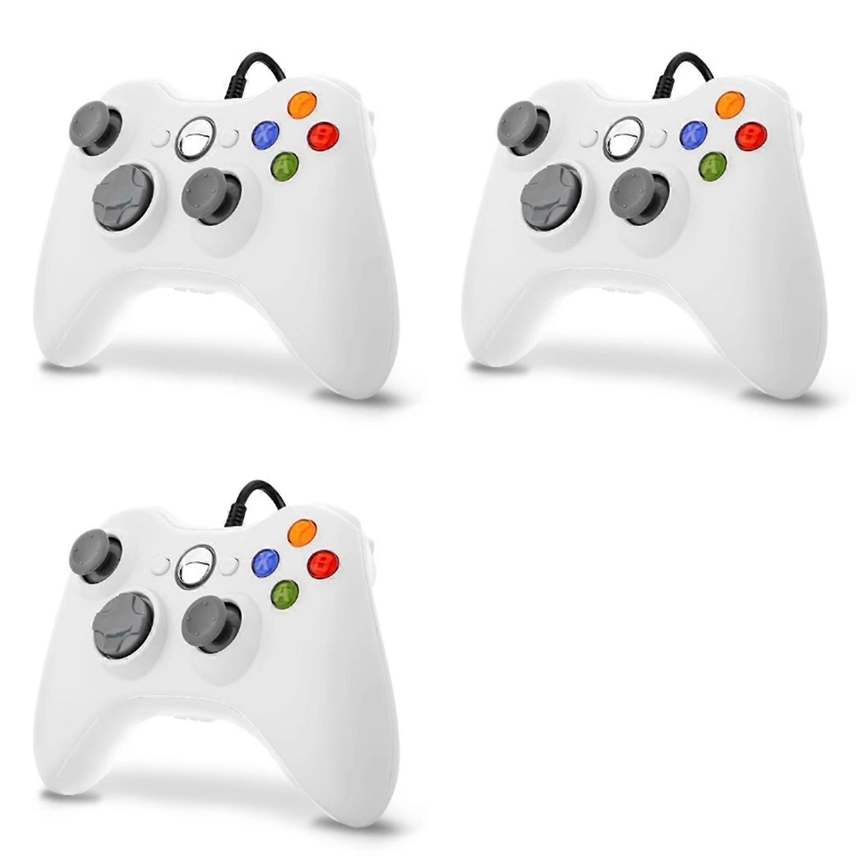 3X USB Wired Game Pad Joypad Gamepad Controller for Game System PC,White