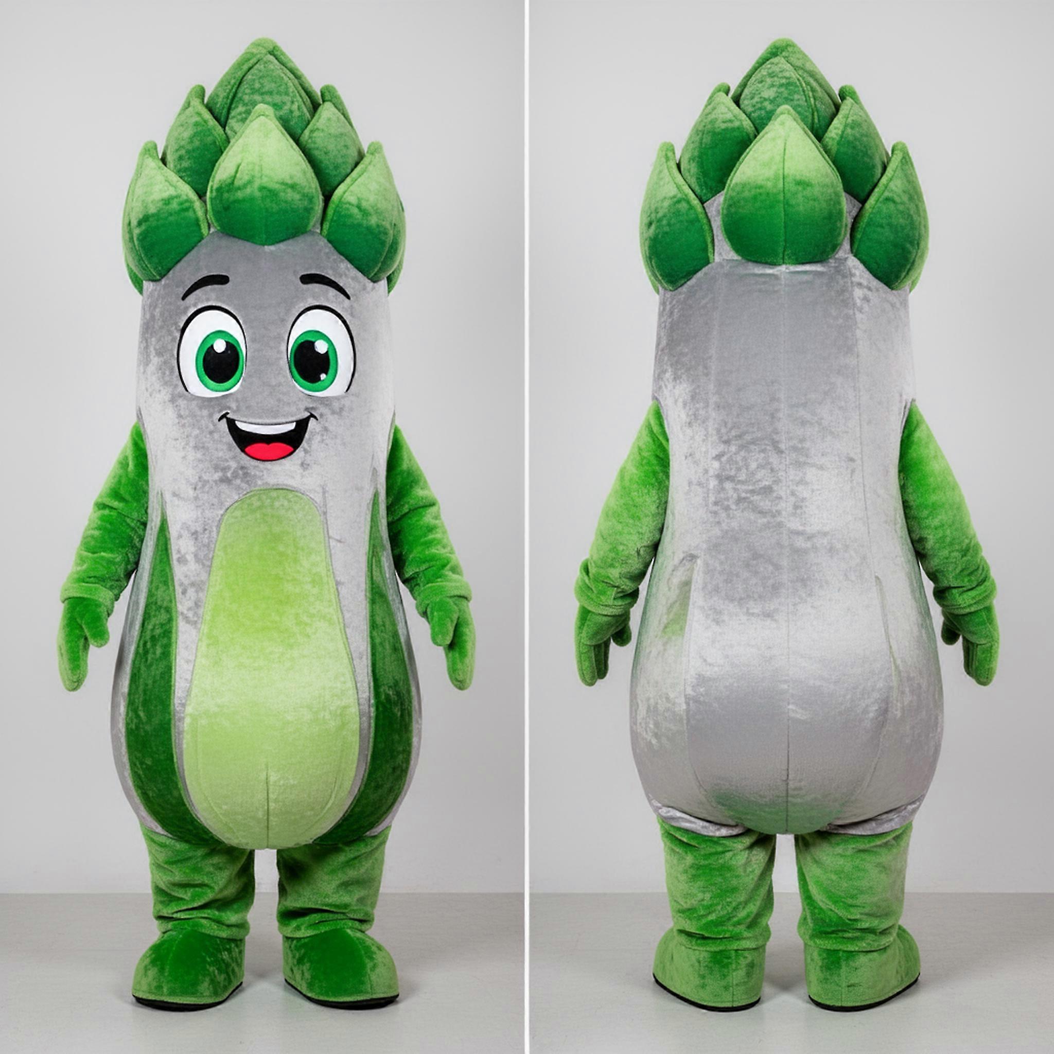MASTICOT Silver Plush Asparagus Mascot