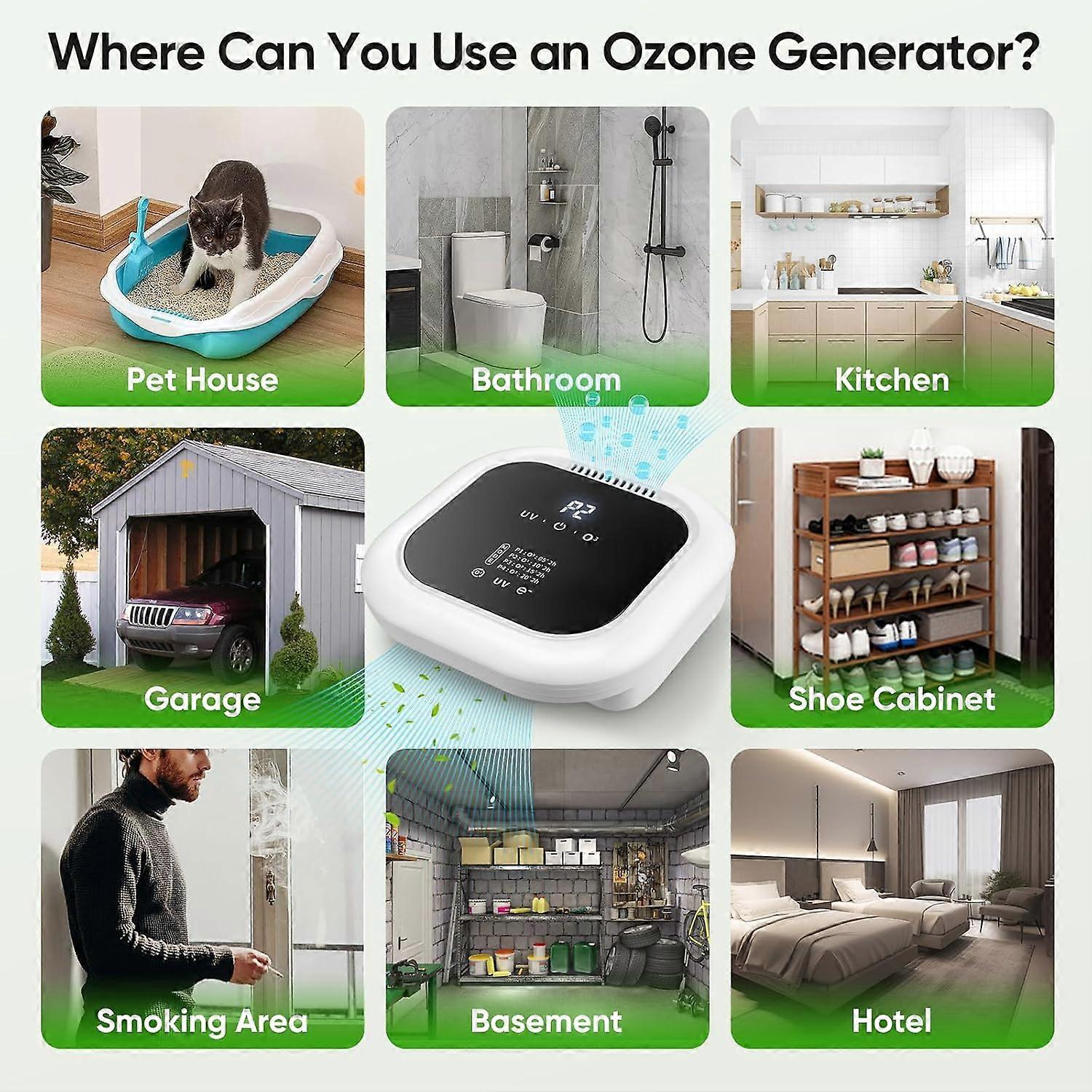 Air Purifier with UV Sterilization, Aromatherapy, 4 Modes, Ozone Gener