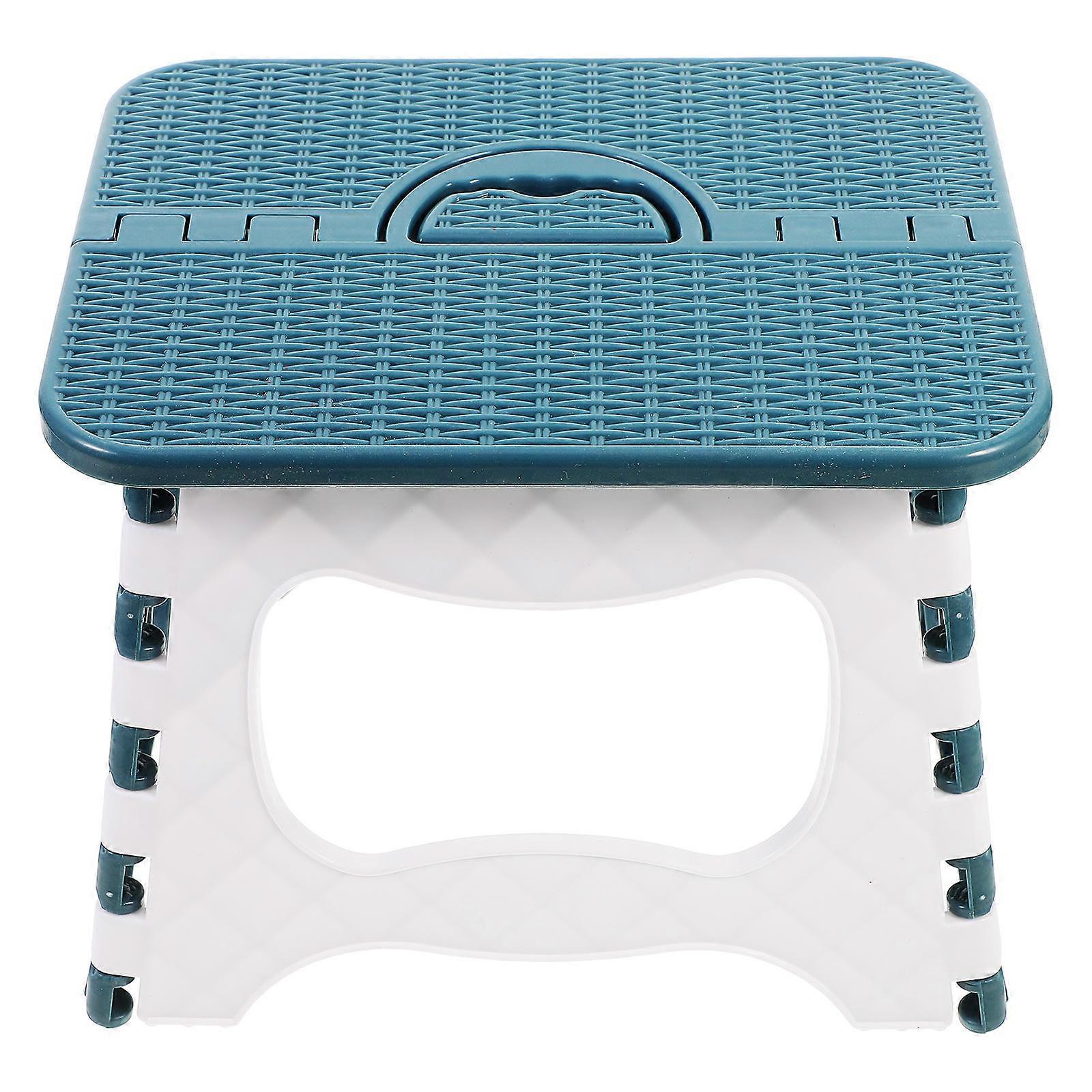 Portable Folding Step Stool Plastic Stool for Outdoor Use 1Pcs Blue