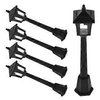 Conjunto de 5 peças de postes de iluminação em miniatura para decoração de casa de bonecas.