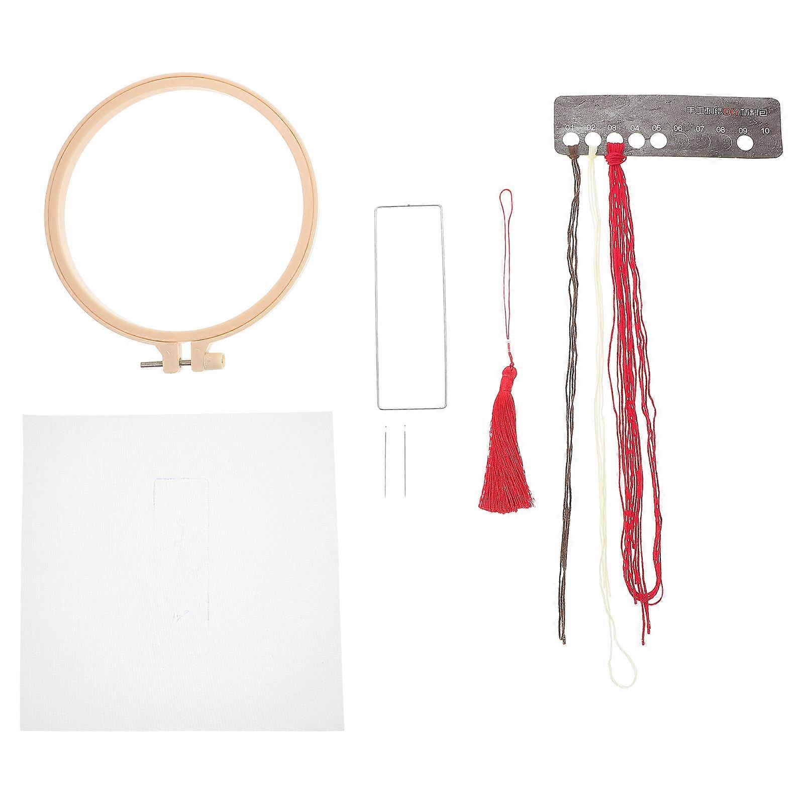 DIY Embroidery Materials for Needlework 1Set Plum Bookmarks Kit