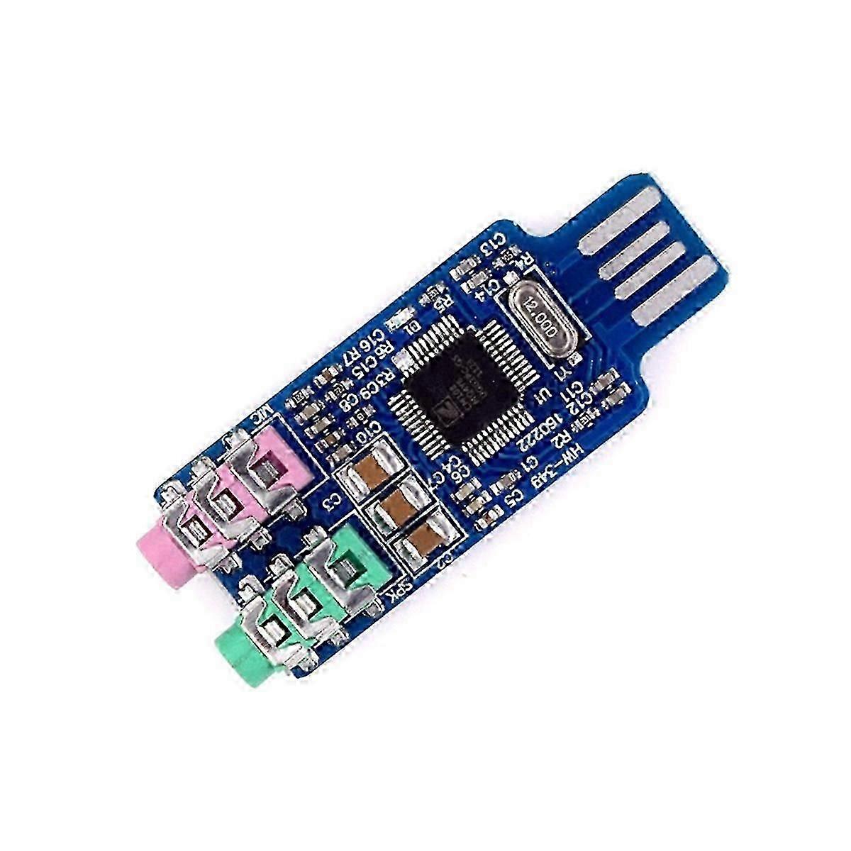 2PCS Driverless USB External Sound Card Compatible with CM108 Audio Module