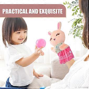 Plush Hand Puppet Animal for Interactive Storytelling 2Pcs Cartoon Rabbit