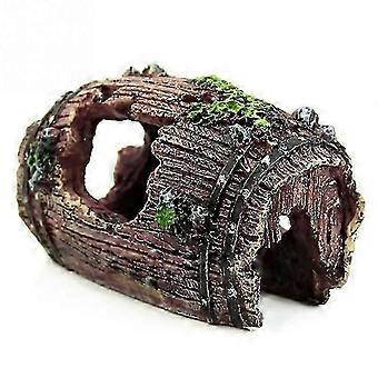 2026 Hot!! Fish Tank Ornament, Resin Non-Toxic Shattered Barrel Cave Landscaping Decoration