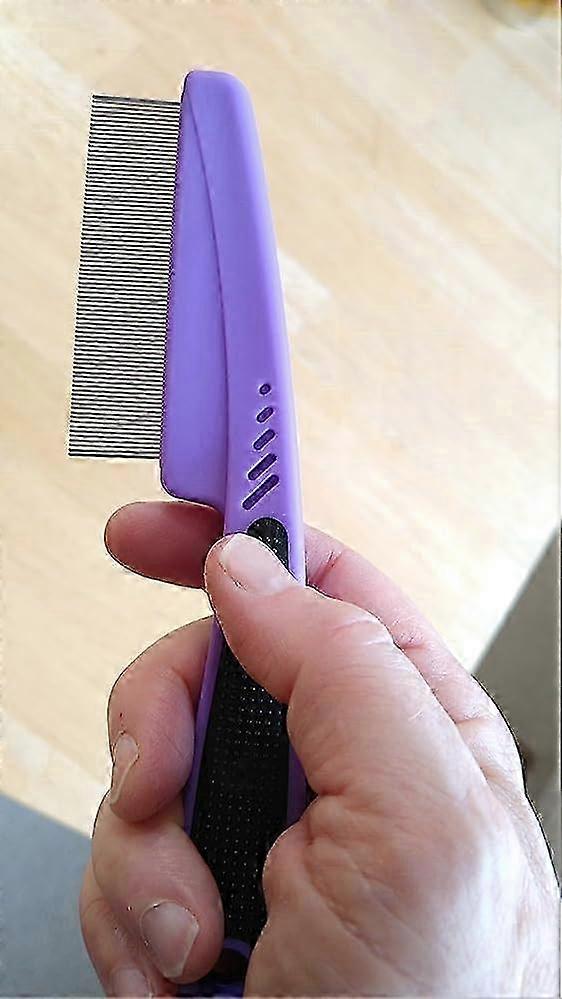 Fine-Toothed Flea Comb Rubber Handle