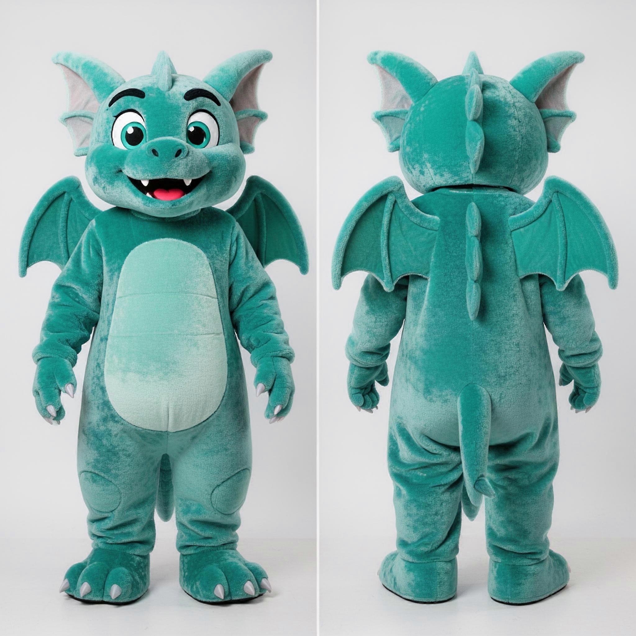 MASTICOT Teal Cartoon Gargoyle Mascot