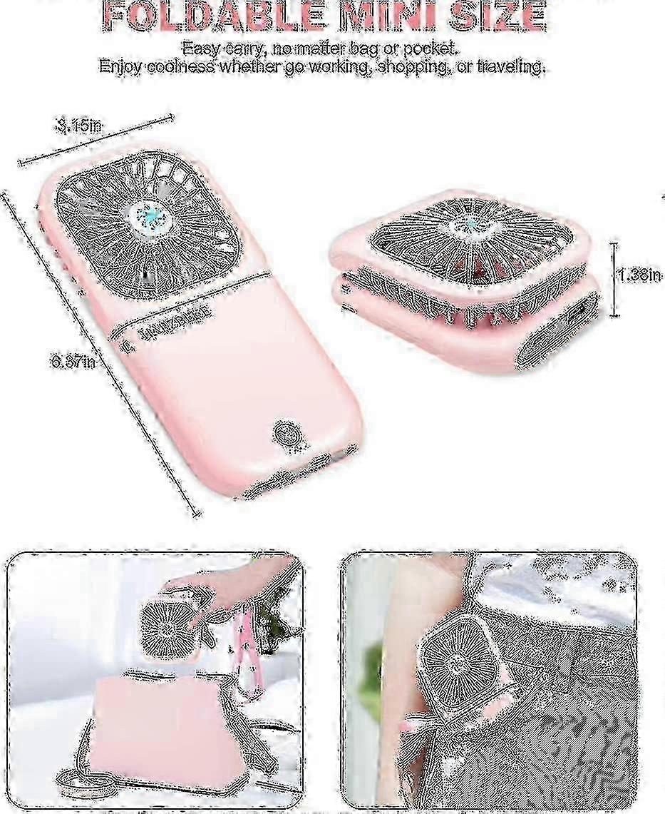 Handheld fan, three-speed adjustable, foldable, with emergency charging function and portability