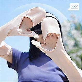 Summer Sun Protection Sleeves For Women, Loose-fitting, Breathable, Ice Silk Arm Sleeves And Gloves, For Driving, UV Protection