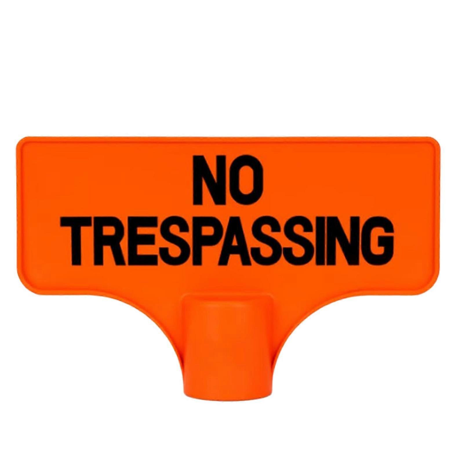 Orange Purple Property Warning Sign