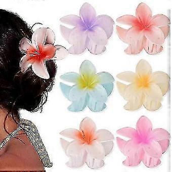 6 stk blomsterhårclips, hawaiisk blomsterklovidunderlig gave, stærke hold klohårklemmer til kvinder tykt hår