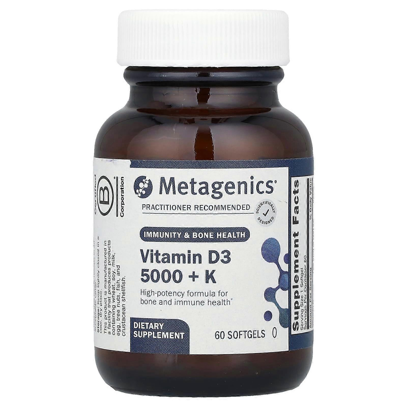 Metagenics, D3 5,000 + K, 60 Softgels