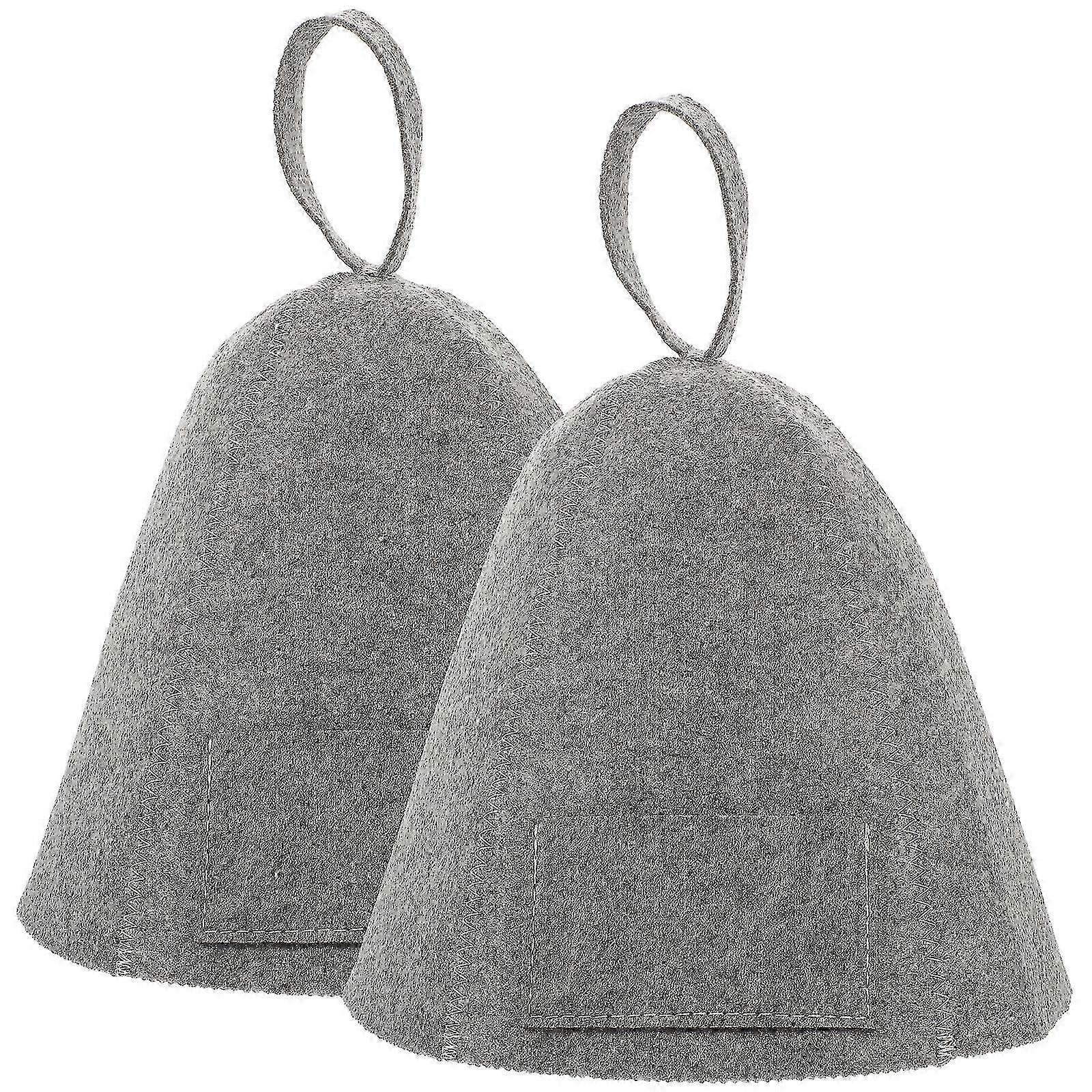 Grey Felt Sauna Bath Cap