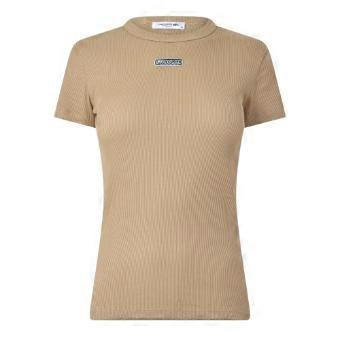 Lacoste Womens/Ladies Ribbed Fleece Crew Neck T-Shirt