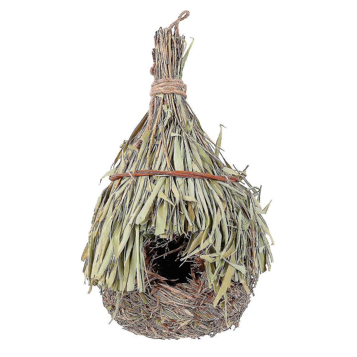 Handmade Hanging Bird Nest Birds Living Room Birds House Grass Weaving Birds Bed Birds Accessories F