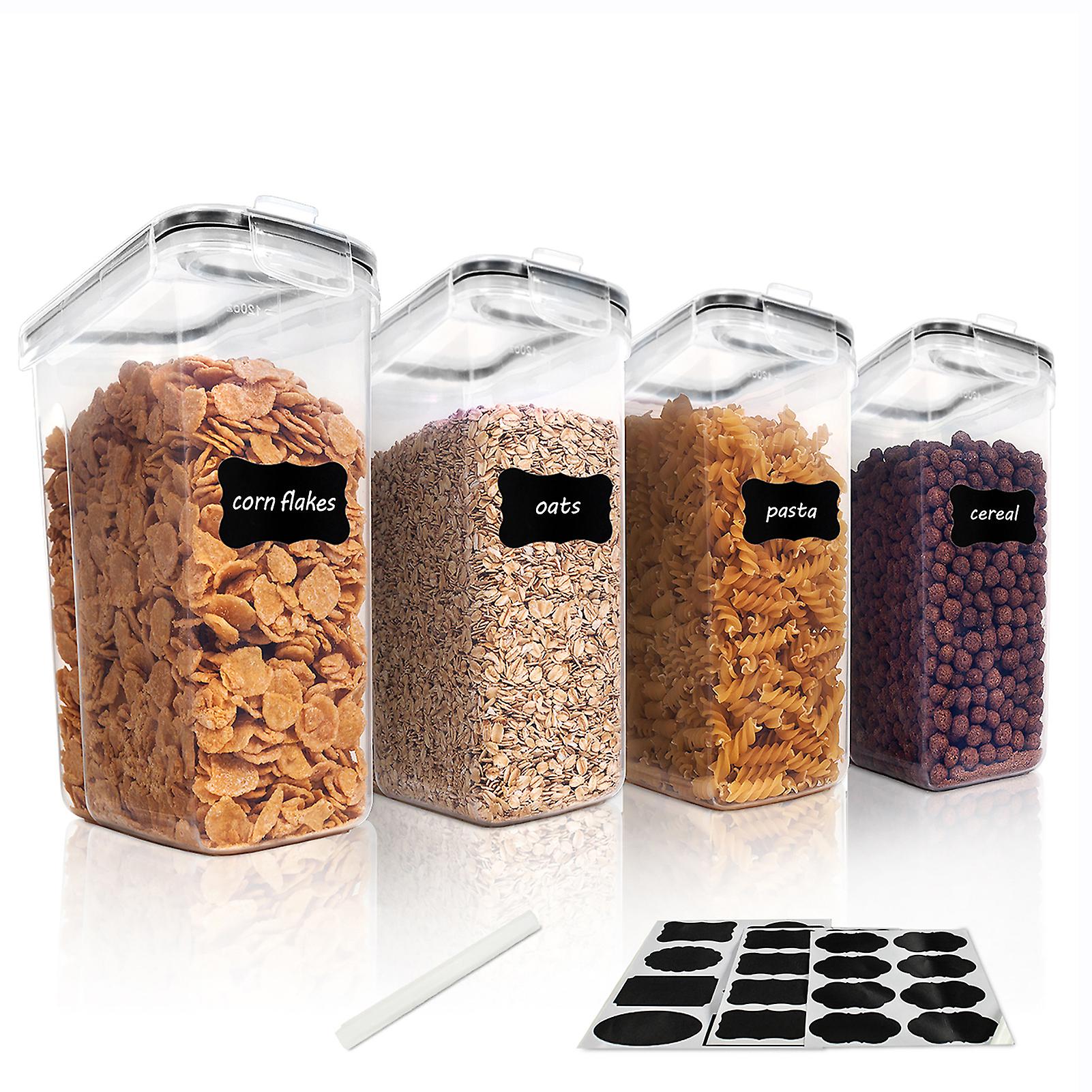 4pcs Plastic Food Storage Container Durable Food Storage Container For Cereals Corns Grains Beans