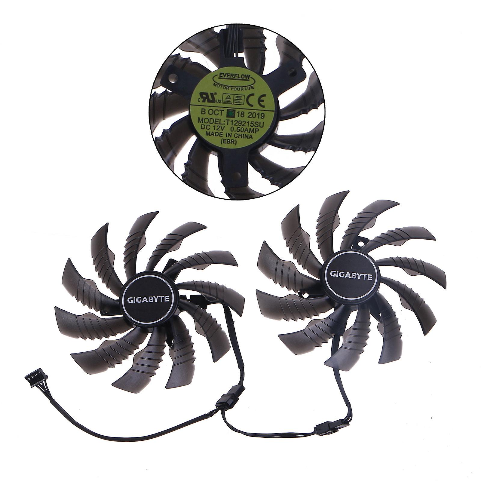2PCS T129215SU 95MM 4P Cooling Fan For GIGABYTE RX580 for XTR GTX1060 Graphics C