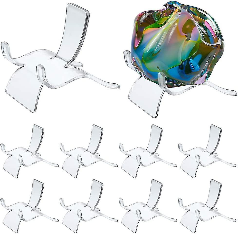 10 Pcs Acrylic Triangle Displays - Clear Plastic Collectibles Display (small)