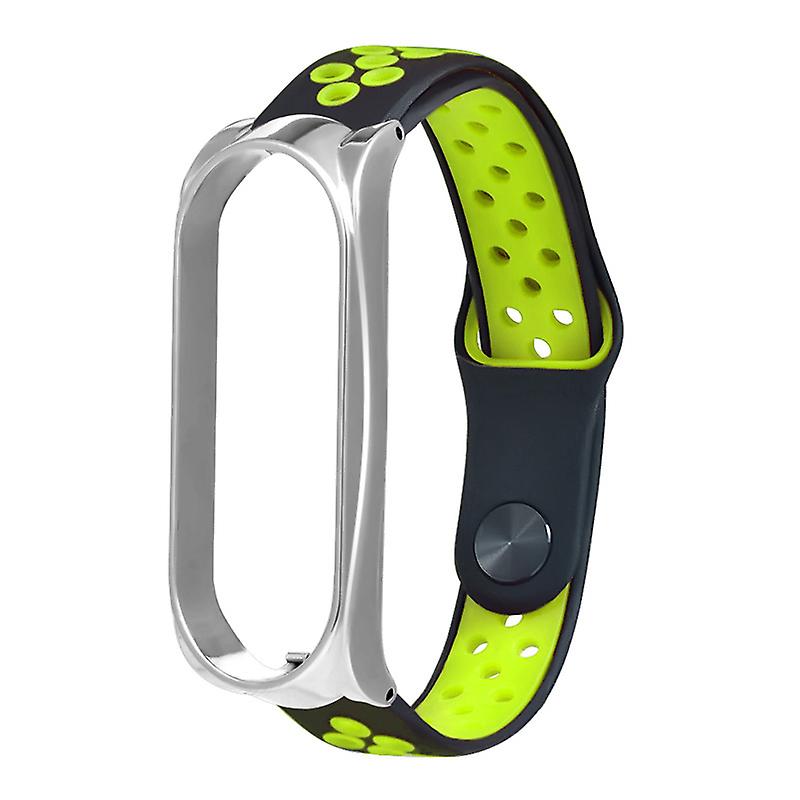Silicone Strap Bracelet Band Wriststrap with Metal Case for Xiaomi Mi Band 3/4