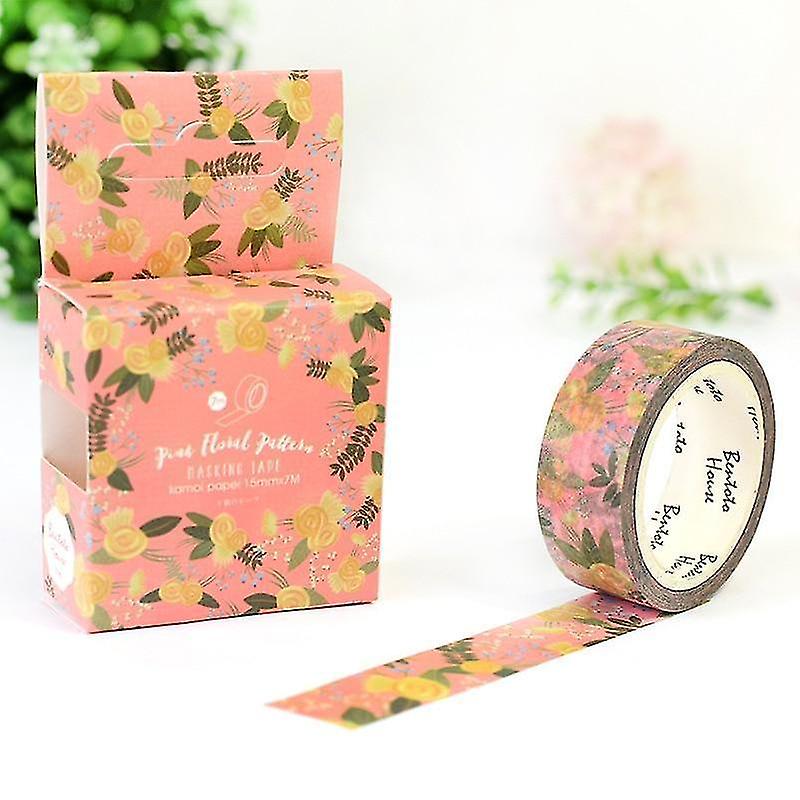 Pink floral pattern Washi Decorative Masking Tape For Diy Crafts