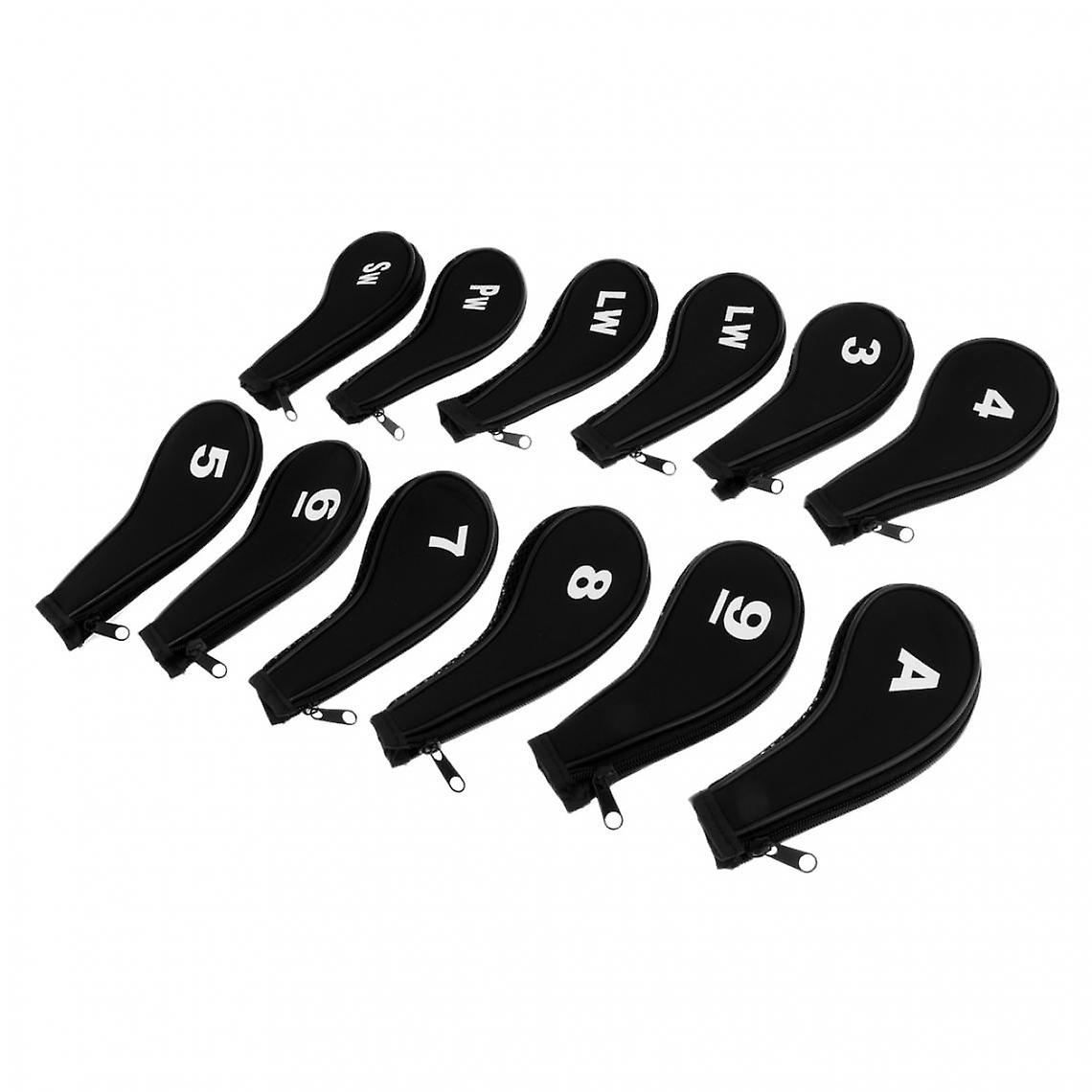 A-sw Neoprene Zipper Golf Club Head Cover Interchangeable Number Tags White