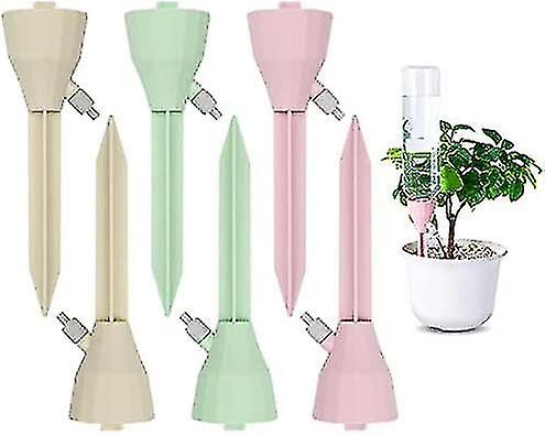 6 Pack Self Watering Spikes Small With Adjustable Slow Release Control Valve Switch Automatic Watering System For Potted Plants Self Watering Spikes F