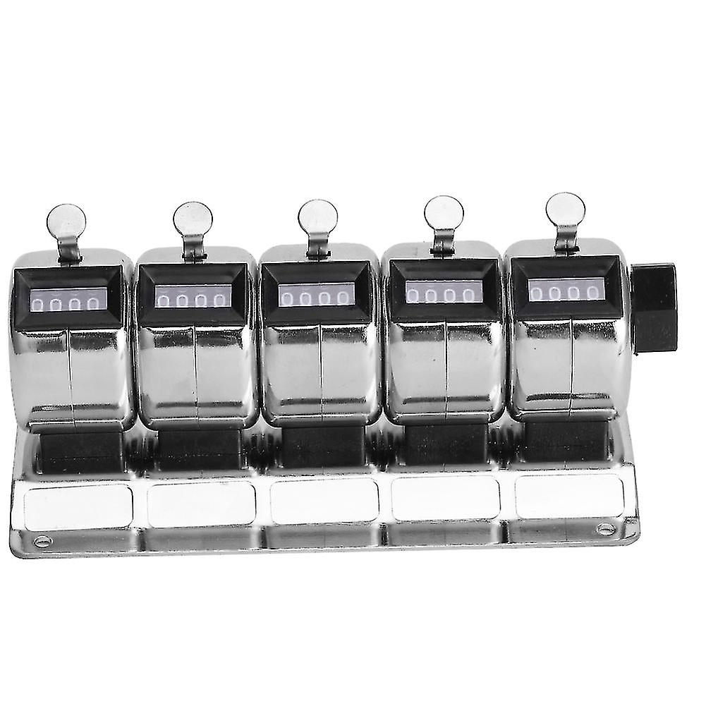 Mechanical Counter Metal Manual Clicker 4digit 5 Units Stainless Steel Tally Hardware Tools