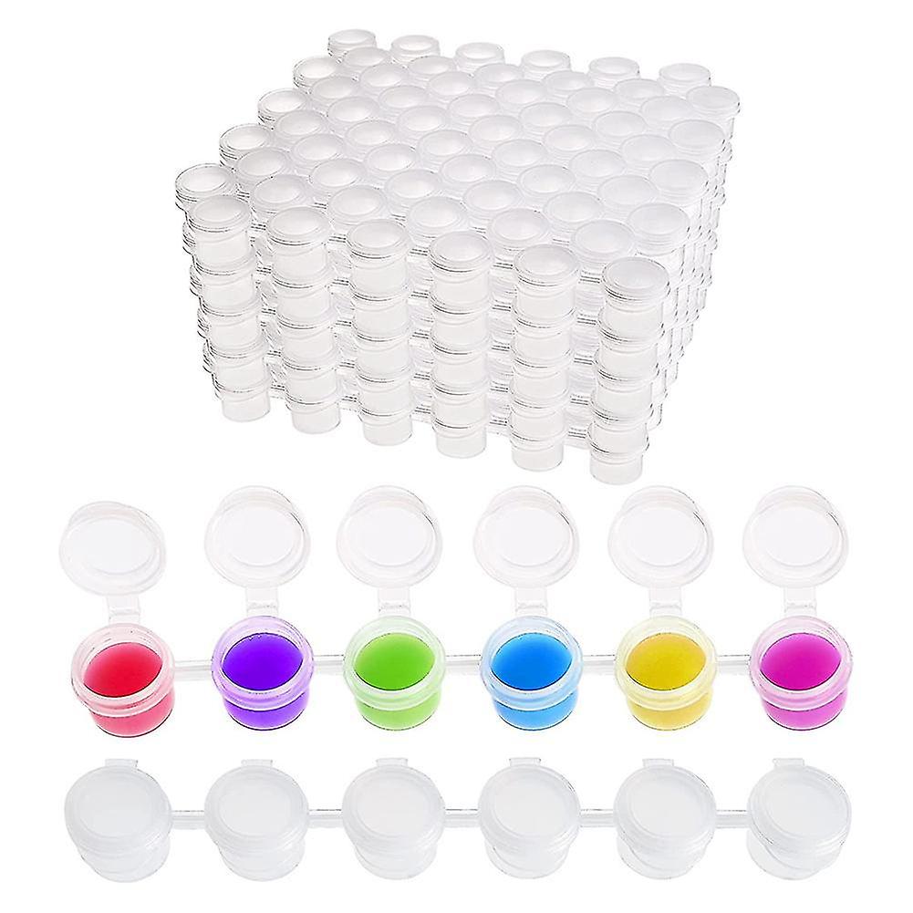 50 Strips Paint Pots Strips,300 Pots 2ml/0.07 Oz Empty Paint Cup Pots with Lids, Compatible with Cla