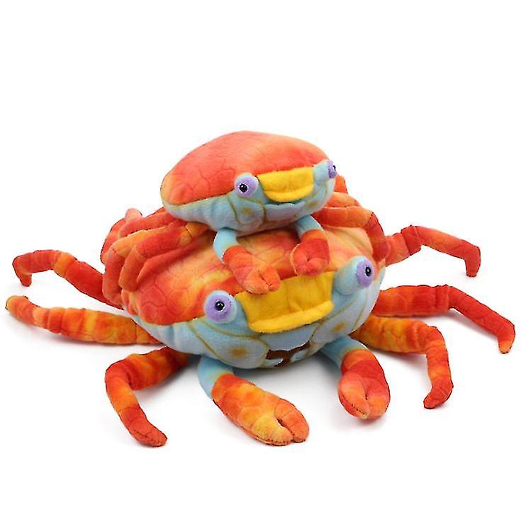 2Pcs Real Life Ocean Creatures Red Crabs Plush Toys Soft Lifelike Crab Stuffed Marine Animal Toys