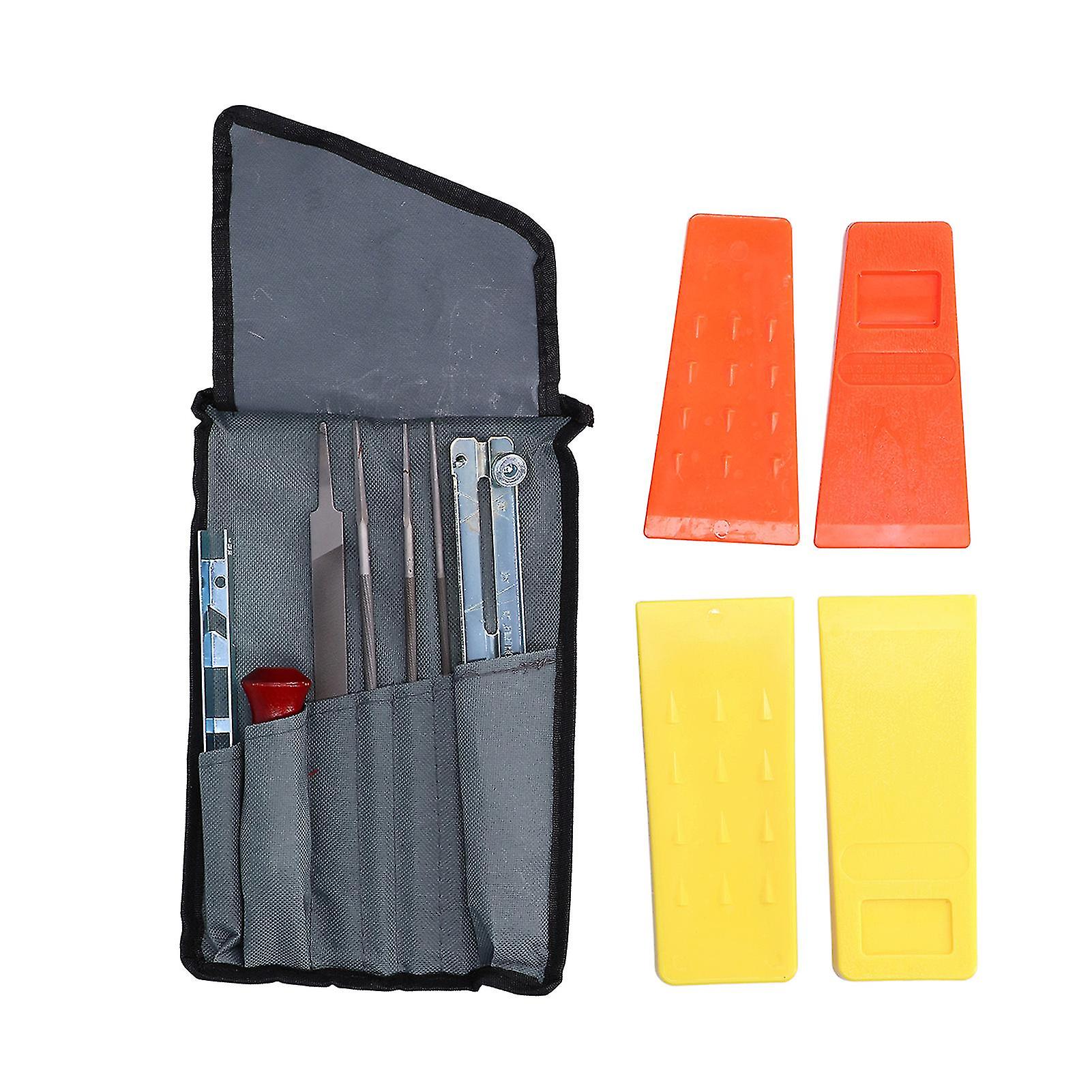 Chainsaw Sharpening Kit with Round Files and Hardwood Handle for Logging