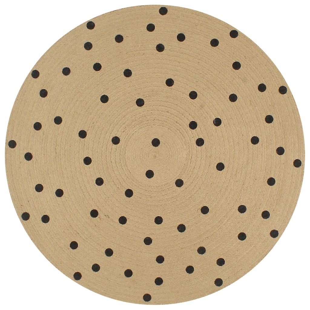 Rug Handmade Jute with Dot Pattern 150 cm