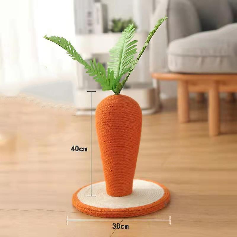 Carrot Shape Cat Scratch Post Soft Sisal Mat Durable Large