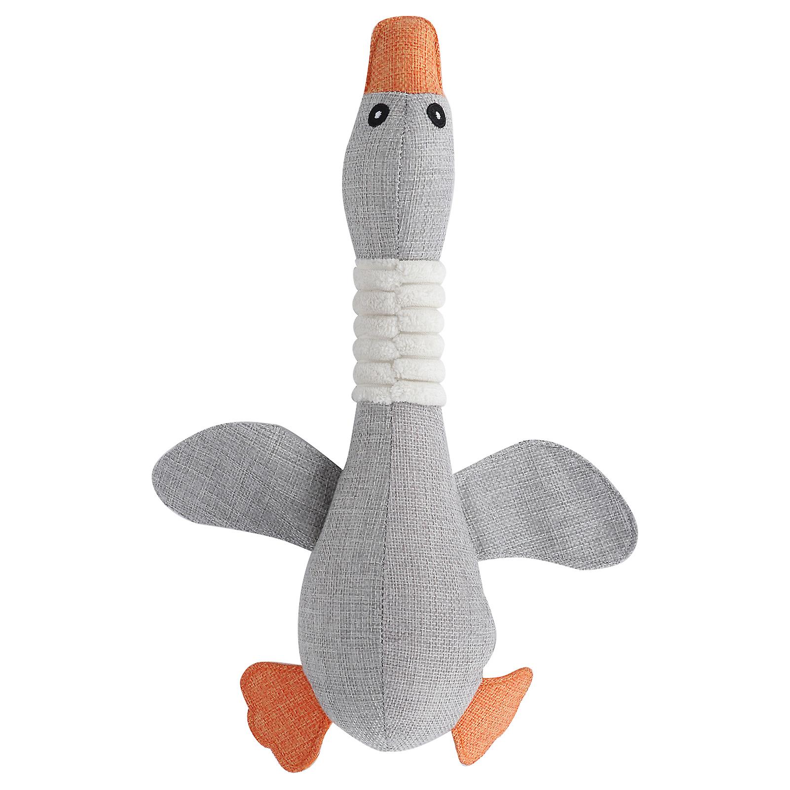 Fun and Durable Chew Toy for Dogs and Cats, Squeaky Goose, Interactive, Beige