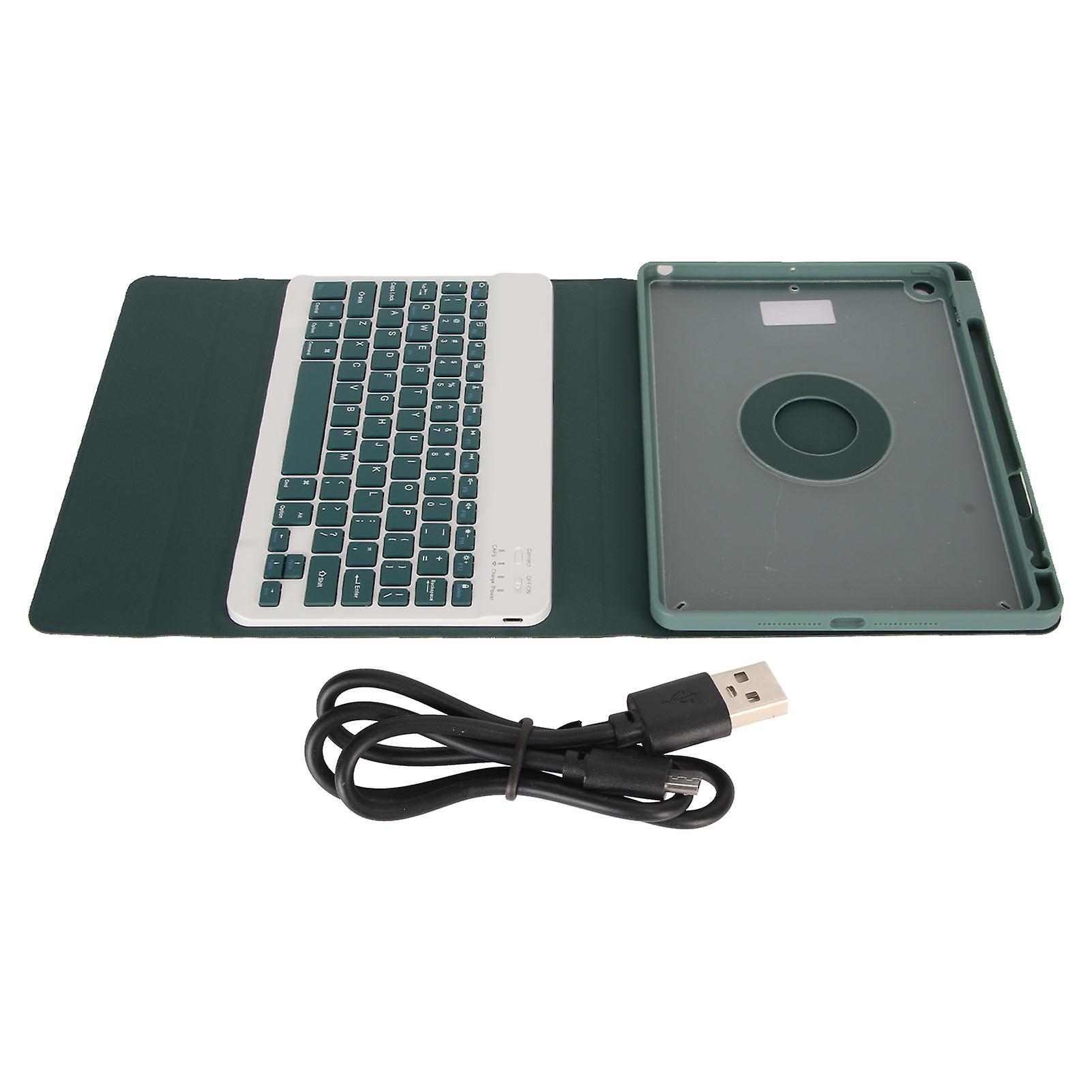 Magnetic Case for IOS Tablet 10.2in 2019 7th 8th 9th Generation with Pencil Holder Keyboard Rotating Detachable Case Green