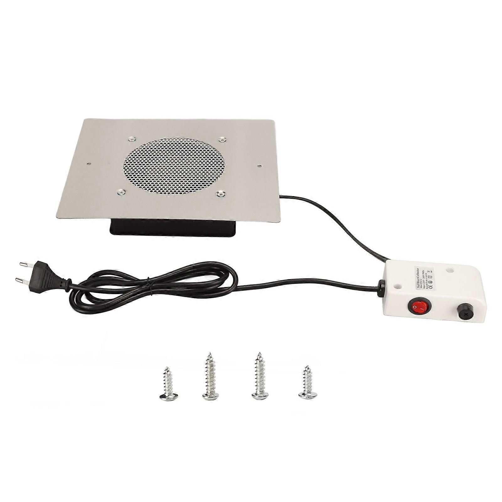 Powerful, reusable nail dust extractor with filter and metal surface