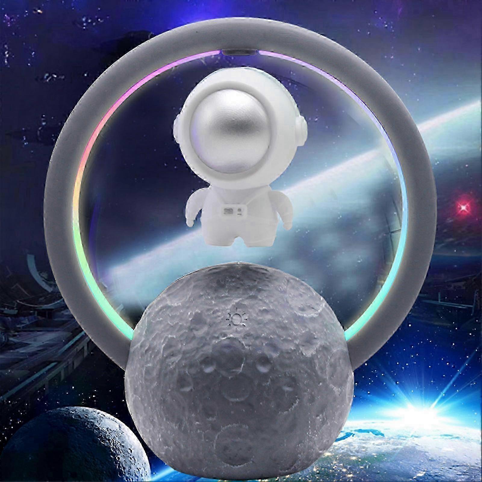 Bluetooth Speaker RGB Light Touch Adjustment 360 Degree Surround Magnetic Levitation Astronaut Speaker