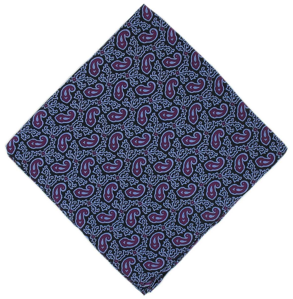 Michelsons of London Small Paisley Silk Handkerchief - Purple