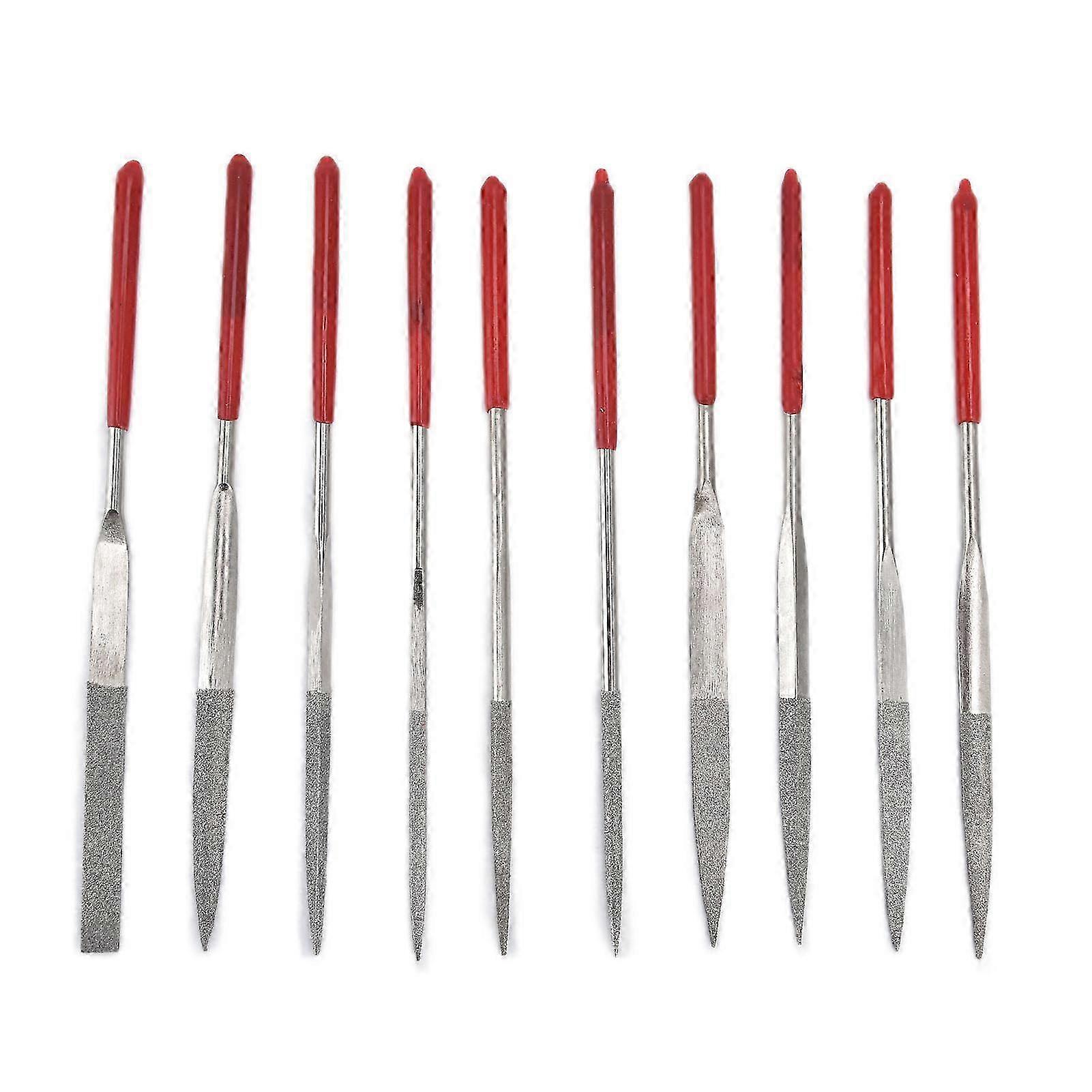 10Pcs Needle File Set Hardened Sturdy Durable Comfortable Handle Convenient Jewelry Files